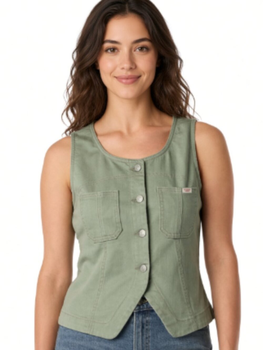 NEW Levi Strauss Signature Women's Vintage Summer XS Seagrass Vest